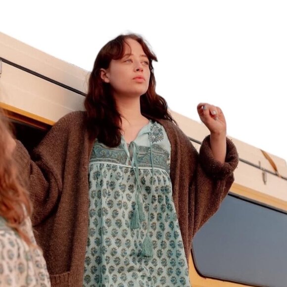 Naked Generation Hand Blocked Prairie Blouse Womens Size M Boho Peasant Shirt - Picture 8 of 8